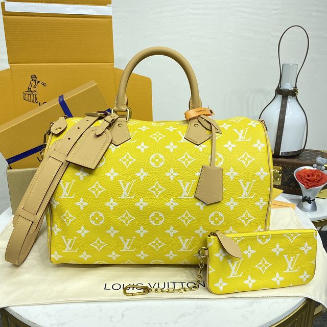 Louis vuitton original soft calfskin speedy P9 40 M24419 yellow