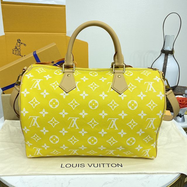 Louis vuitton original soft calfskin speedy P9 40 M24419 yellow