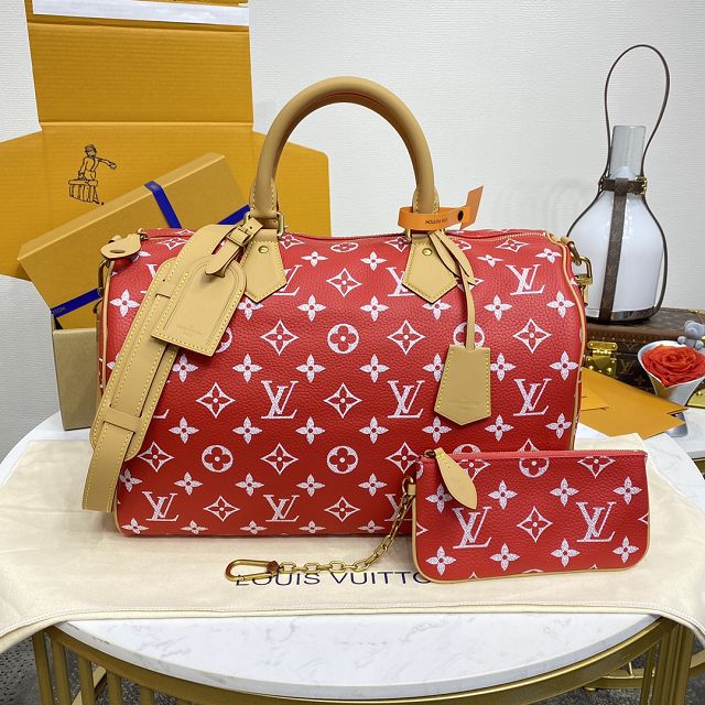 Louis vuitton original soft calfskin speedy P9 40 M24420 red