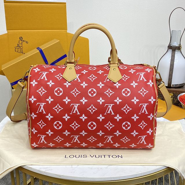 Louis vuitton original soft calfskin speedy P9 40 M24420 red