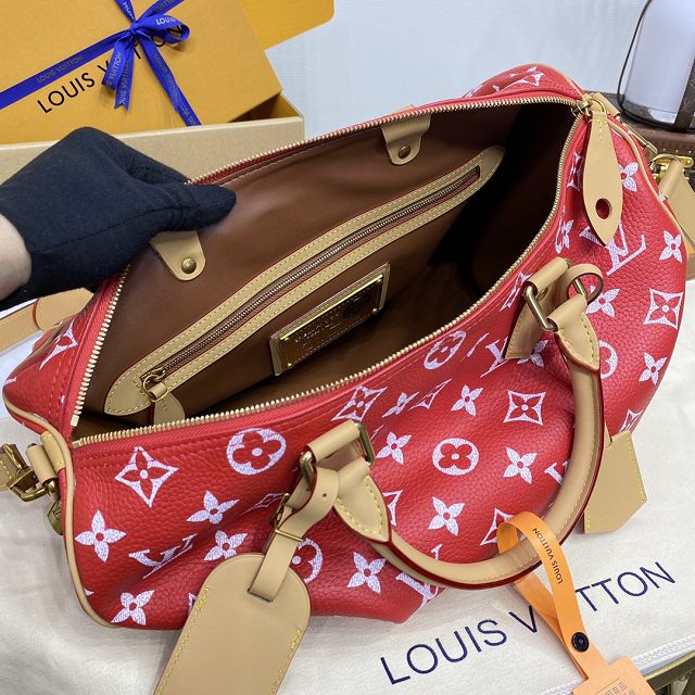 Louis vuitton original soft calfskin speedy P9 40 M24420 red