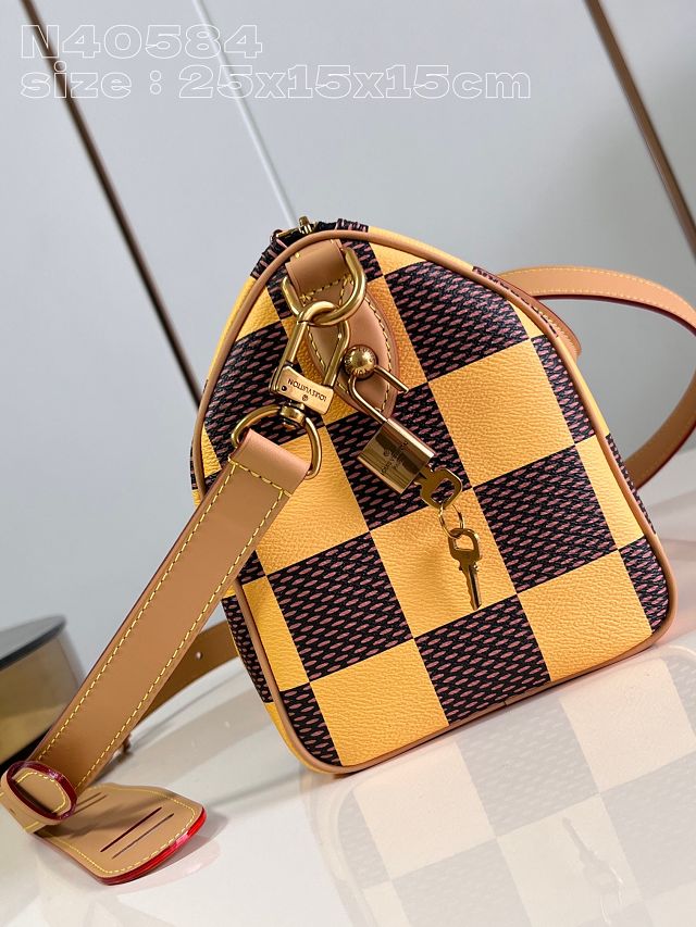 Louis vuitton origianl damier canvas speedy 25 N40584 yellow