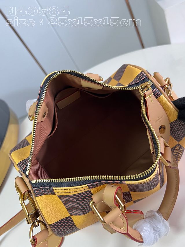 Louis vuitton origianl damier canvas speedy 25 N40584 yellow