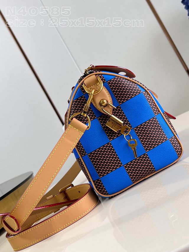 Louis vuitton origianl damier canvas speedy 25 N40585 blue