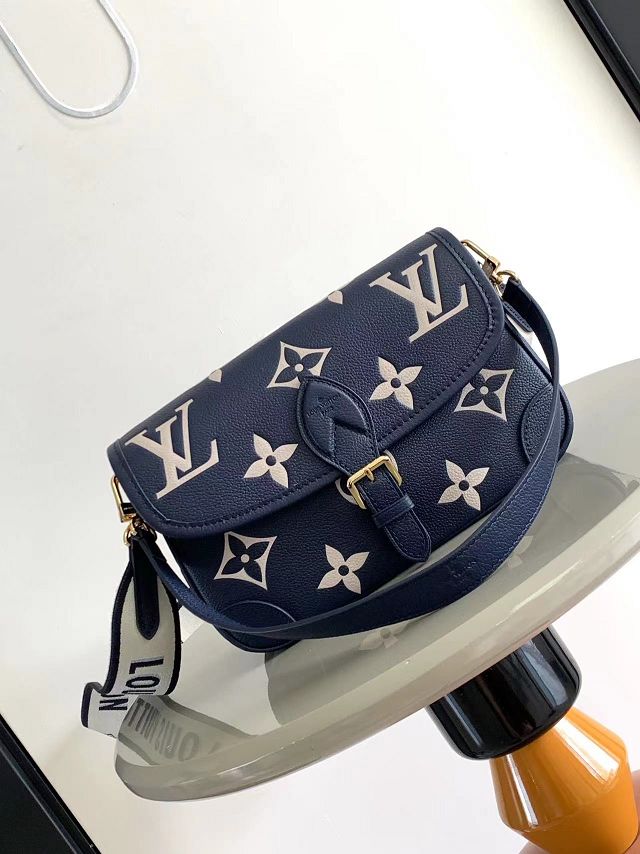 Louis vuitton original calfskin diane satchel M47161 navy blue