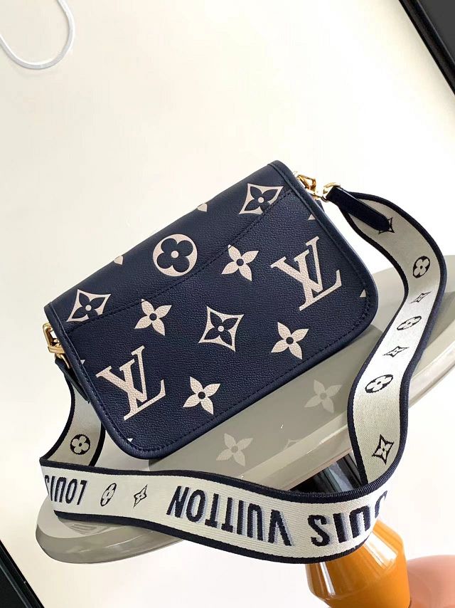 Louis vuitton original calfskin diane satchel M47161 navy blue