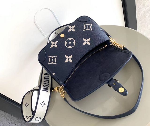 Louis vuitton original calfskin diane satchel M47161 navy blue