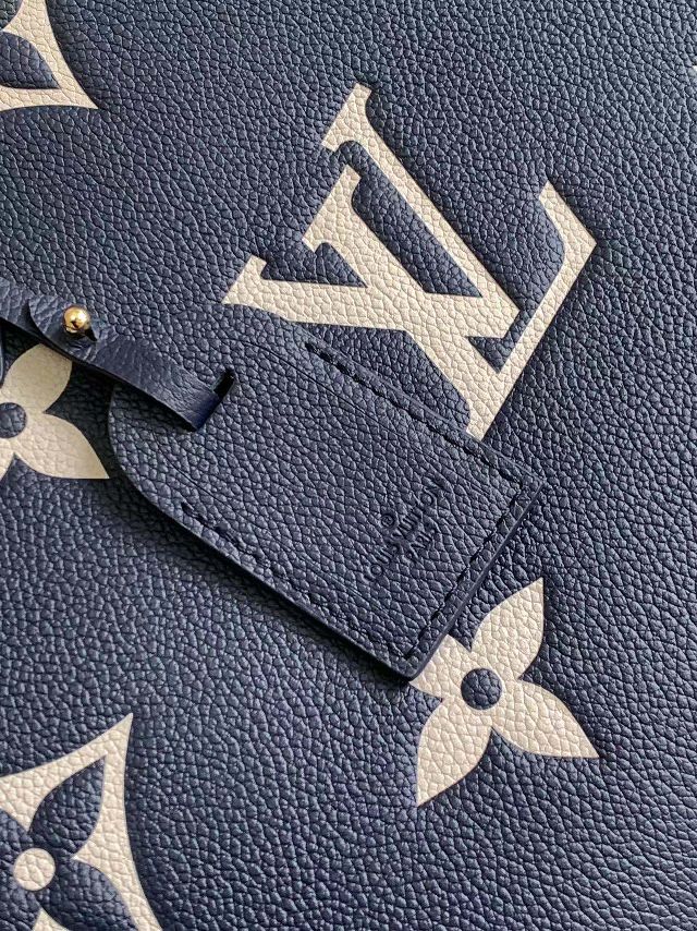 Louis vuitton original calfskin onthego mm M47084 navy blue