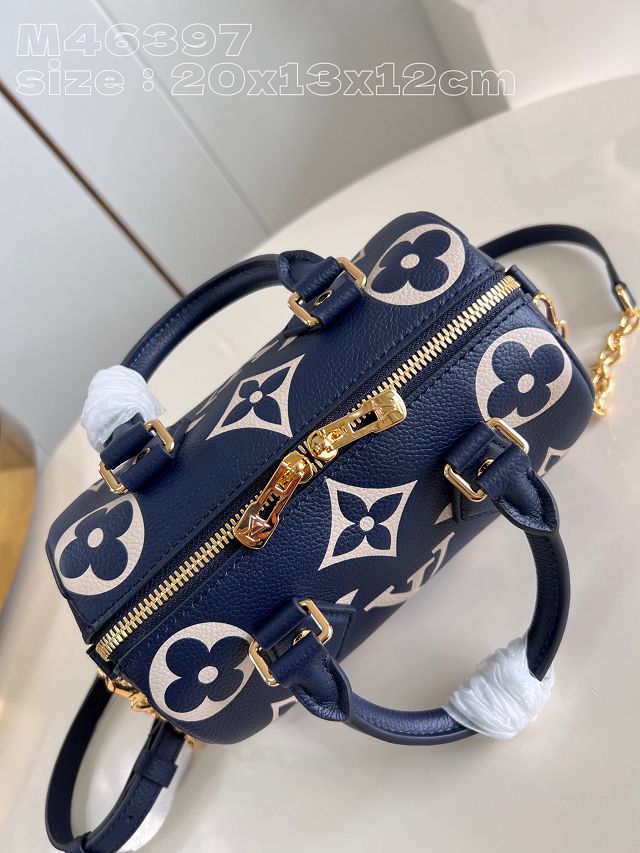 Louis vuitton original calfskin speedy 20 M47048 navy blue