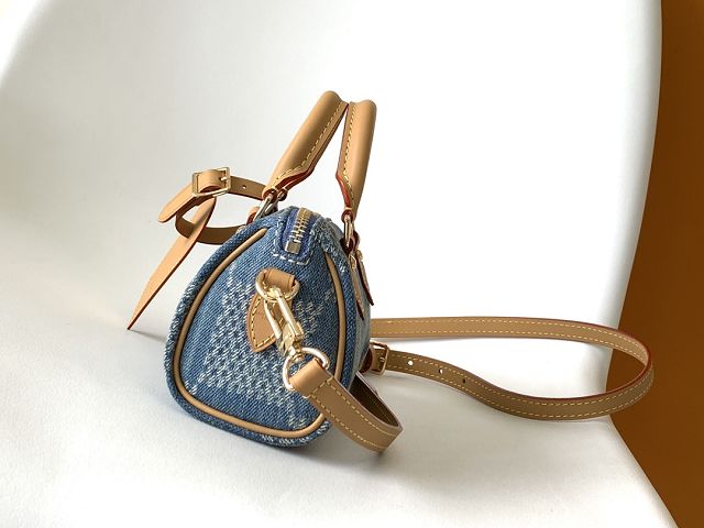 Louis vuitton original denim nano speedy 18 N40682 blue