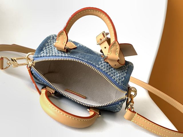 Louis vuitton original denim nano speedy 18 N40682 blue