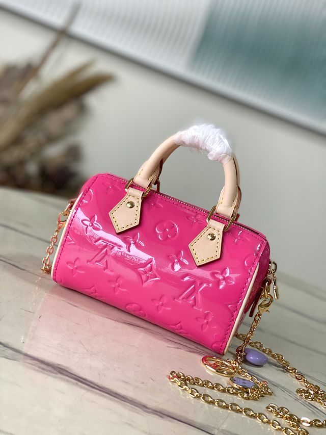 Louis vuitton original vernis calfskin nano speedy M83273 neon pink