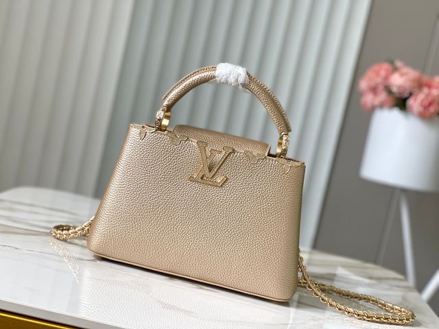 Louis vuitton original calfskin capucines BB handbag M20815 gold