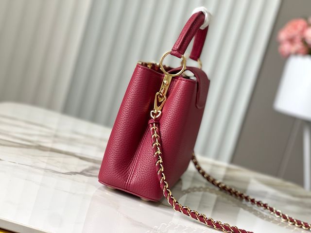 Louis vuitton original calfskin capucines BB handbag M20815 wine