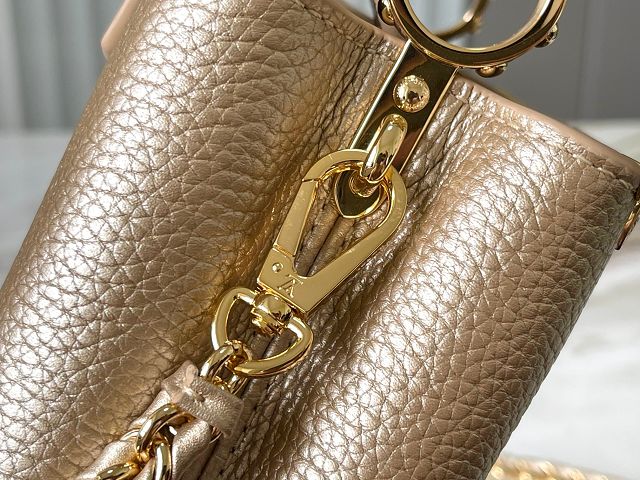 Louis vuitton original calfskin capucines mini handbag M48865 gold