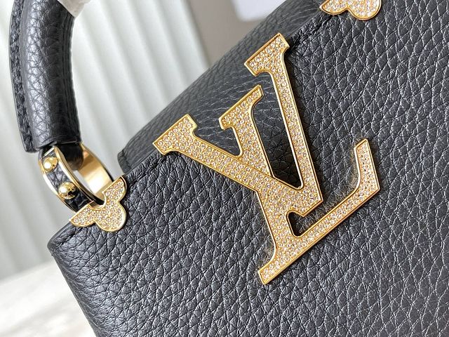 Louis vuitton original calfskin capucines nano handbag M24583 black