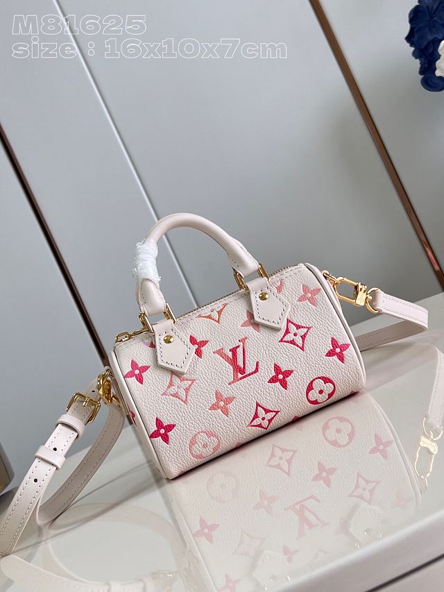 Louis vuitton original calfskin nano speedy M83452 white&pink