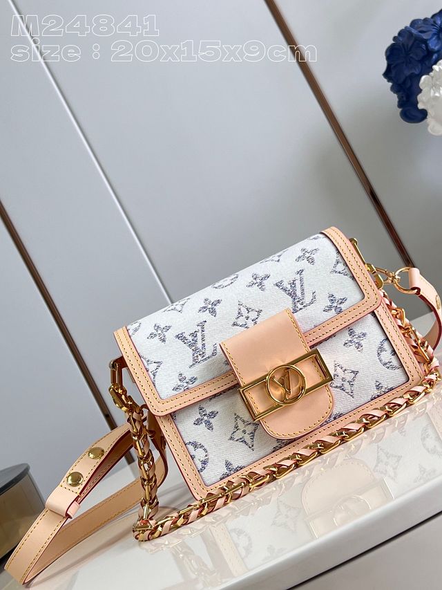 Louis vuitton original jacquard fabric mini dauphine M24841 white