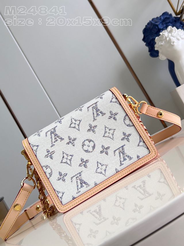 Louis vuitton original jacquard fabric mini dauphine M24841 white