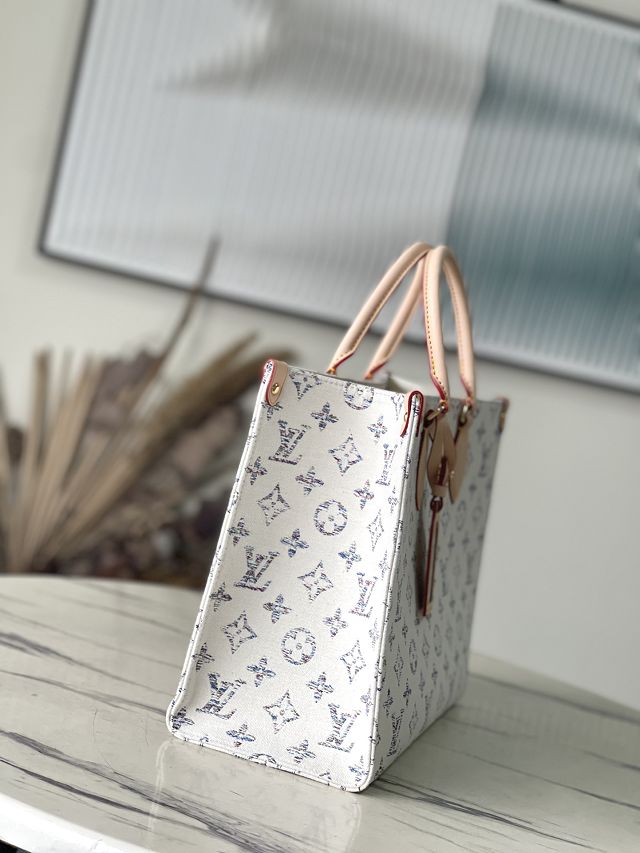 Louis vuitton original jacquard fabric onthego mm M24708 white	