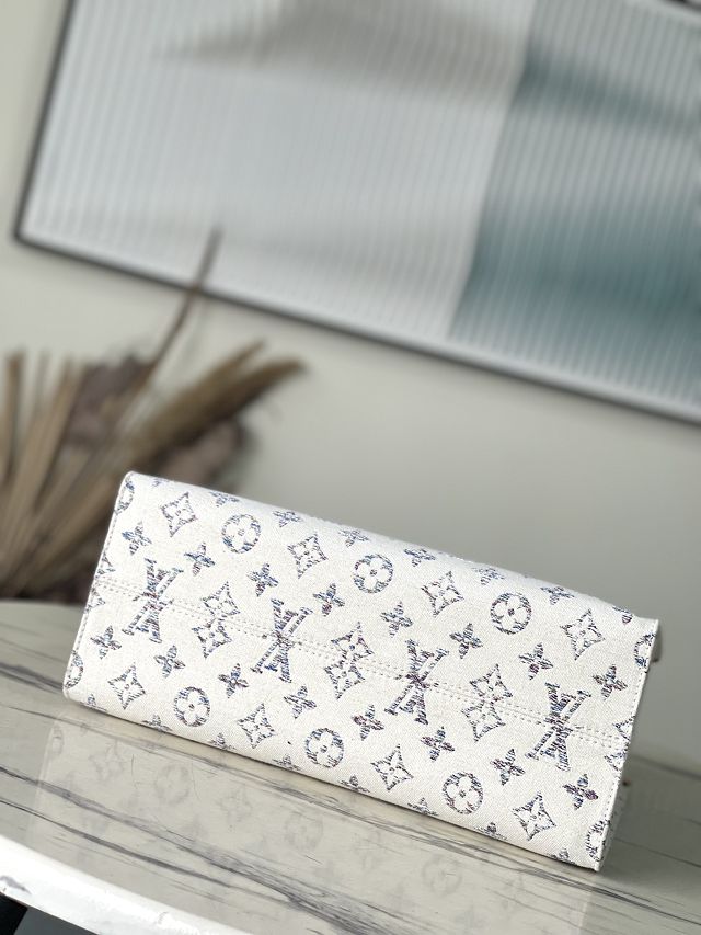 Louis vuitton original jacquard fabric onthego mm M24708 white	