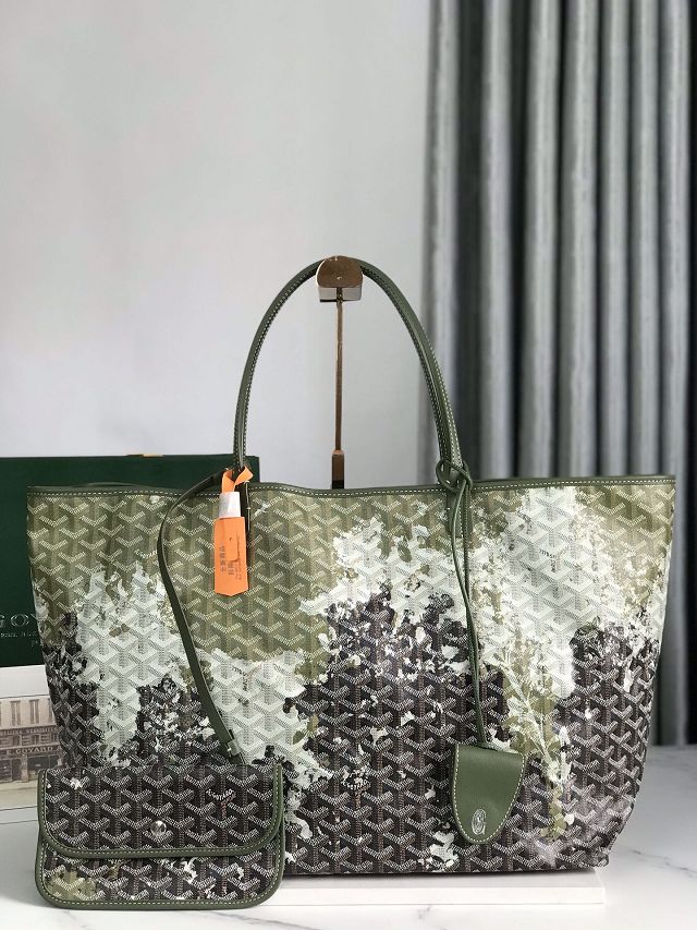 Goyard original canvas saint louis GM bag GY0111 black&green