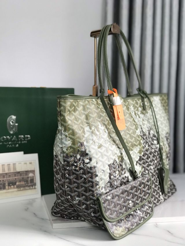 Goyard original canvas saint louis GM bag GY0111 black&green