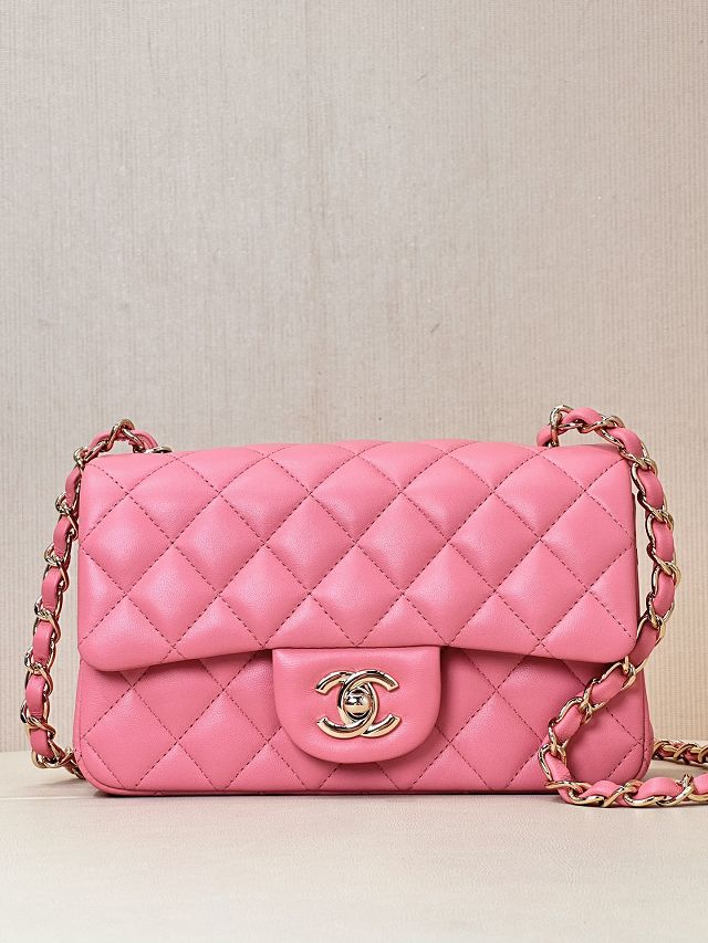 CC original lambskin mini flap bag A69900 pink