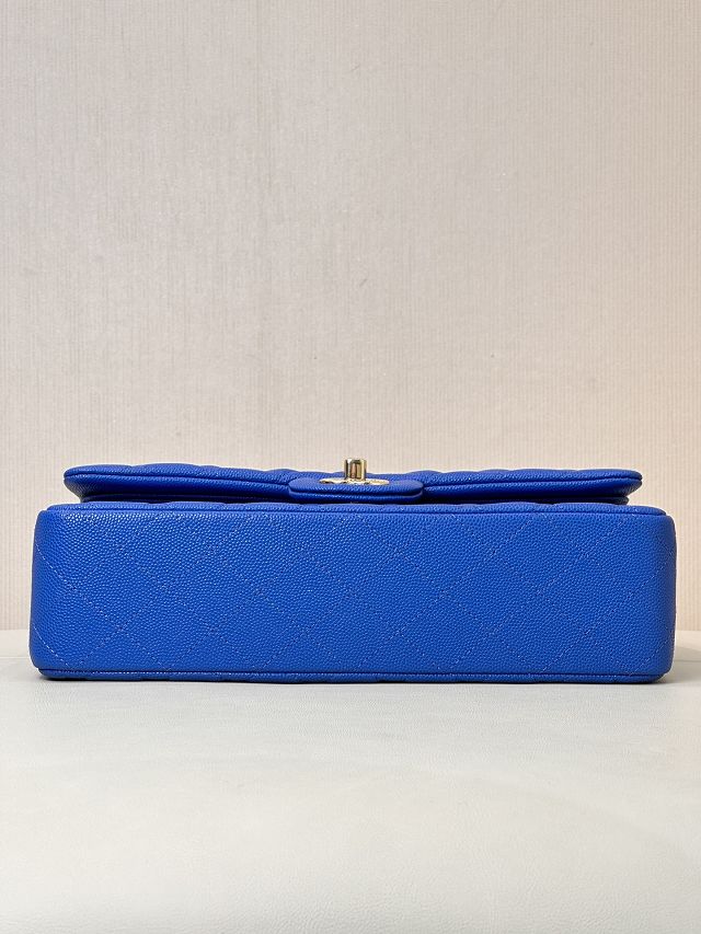 CC original grained calfskin small flap bag A01113 blue