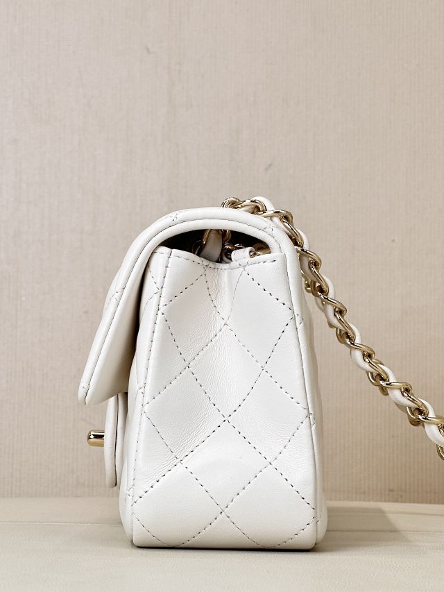 CC original lambskin mini flap bag A69900 white