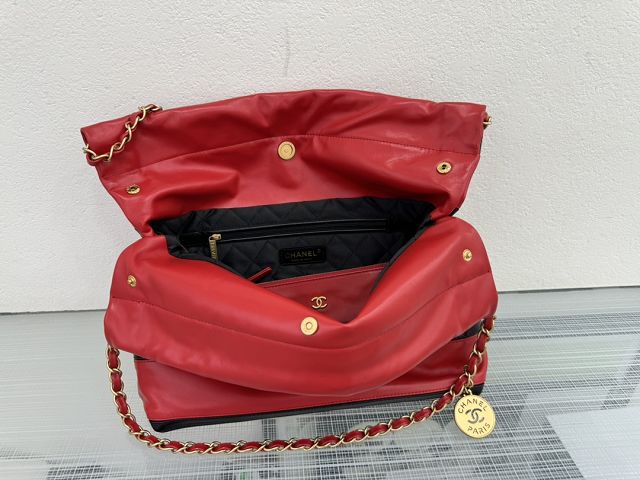 2024 CC original calfskin 22 small handbag AS3260 red&black