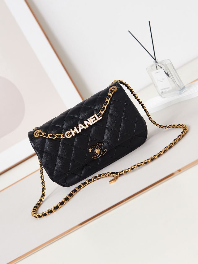 2024 CC original lambskin flap bag AS4840 black