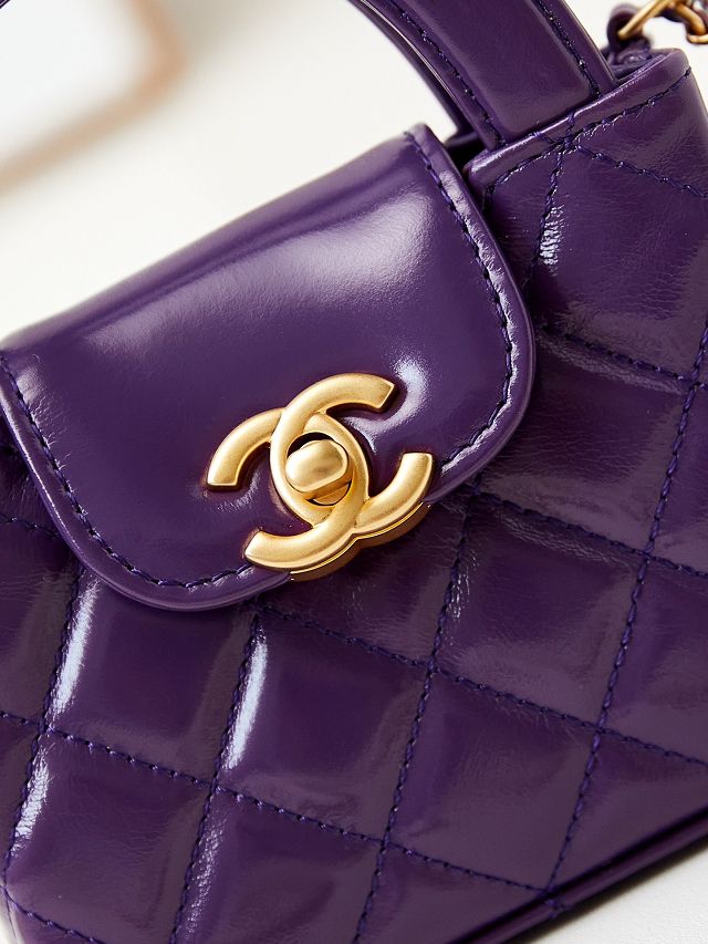 CC original calfskin clutch with chain AP3435 purple