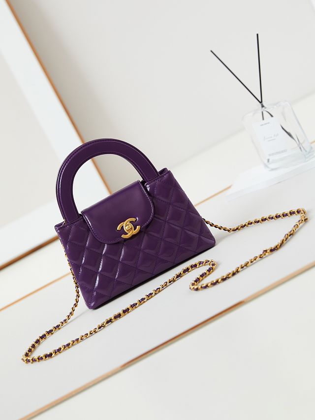 CC original calfskin mini shopping bag AS4416 purple