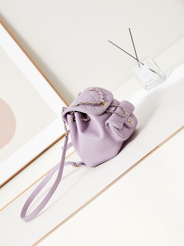 CC original calfskin mini backpack AS2908 light purple