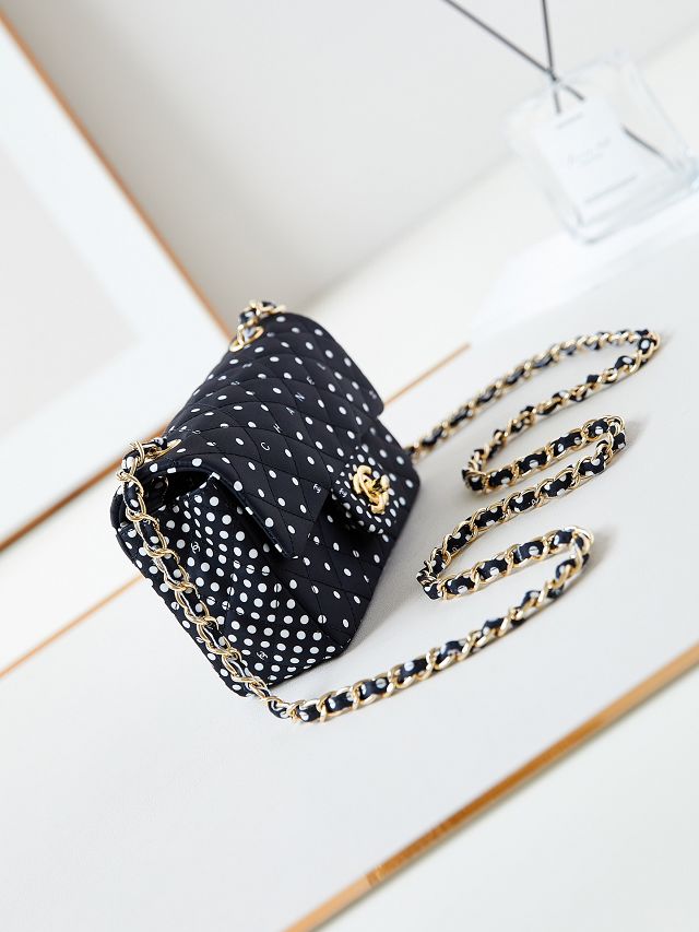 CC original fabric mini flap bag A69900 black