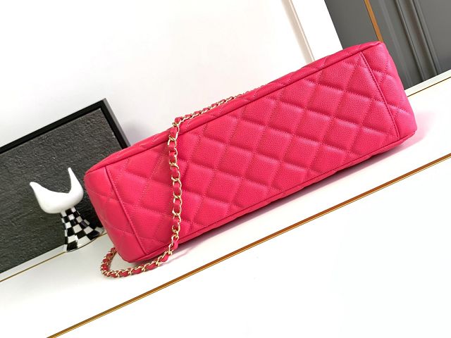 CC original grained calfskin maxi flap bag AS4661 rose red