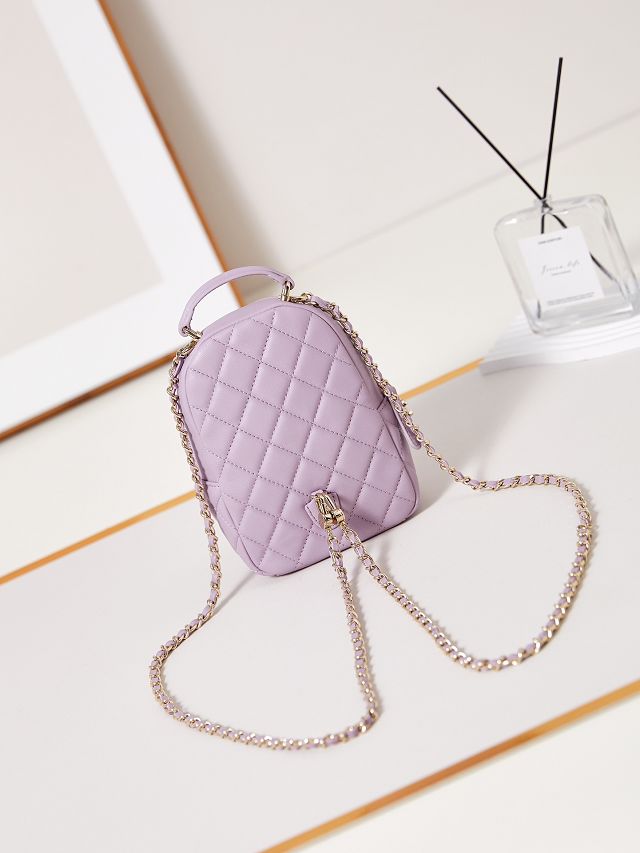 CC original grained calfskin mini backpack AP3753 light purple