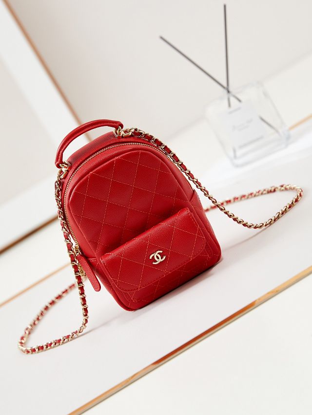 CC original grained calfskin mini backpack AP3753 red