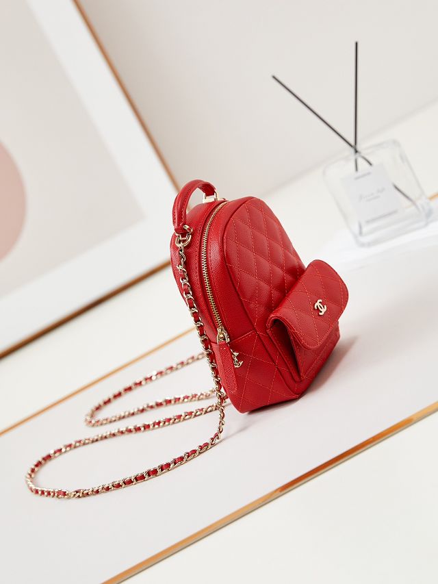 CC original grained calfskin mini backpack AP3753 red