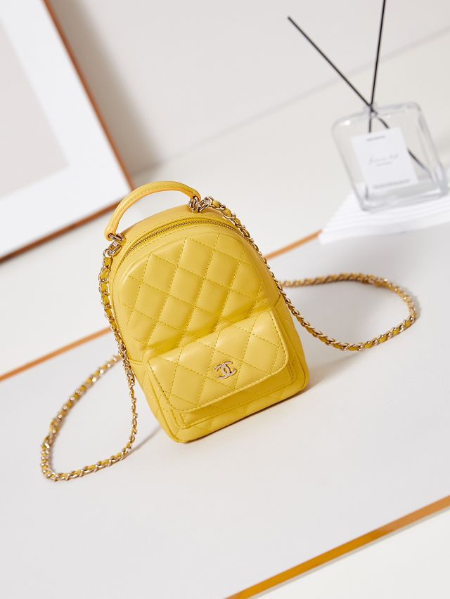 CC original grained calfskin mini backpack AP3753 yellow