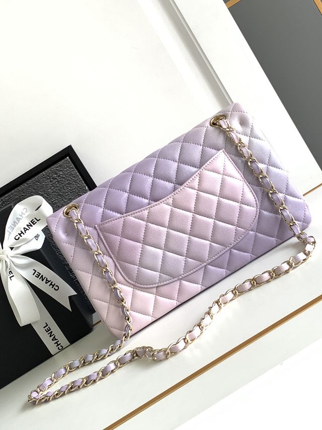 CC original lambskin meidum flap bag A01112 purple