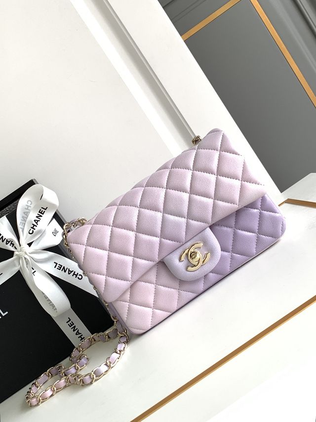 CC original lambskin mini flap bag A69900 purple