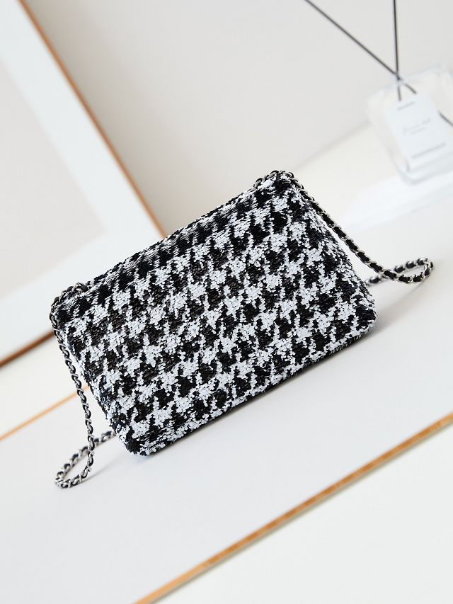 CC original sequins small flap bag AS4297 black&white