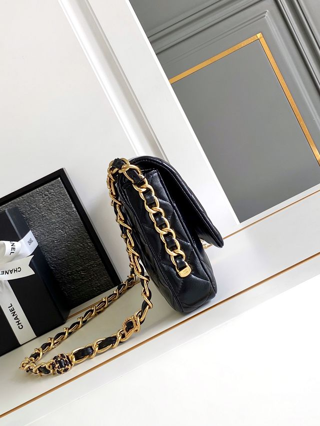 CC original lambskin clutch with chain AP5006 black