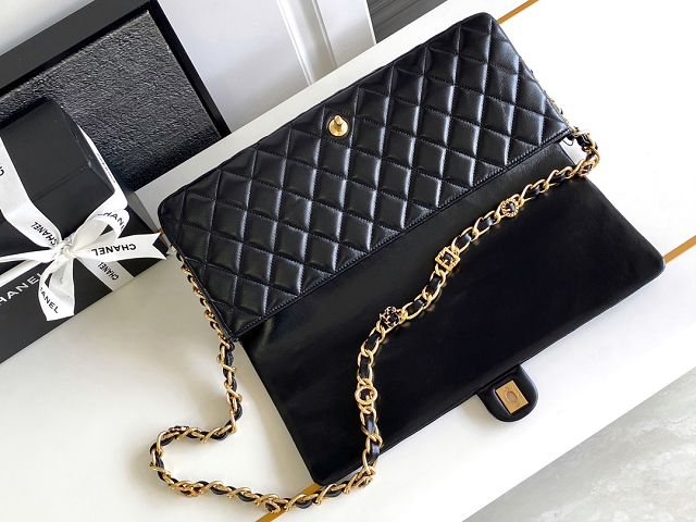 CC original lambskin clutch with chain AP5006 black