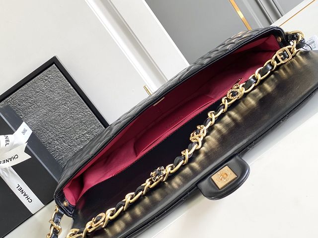 CC original lambskin clutch with chain AP5006 black