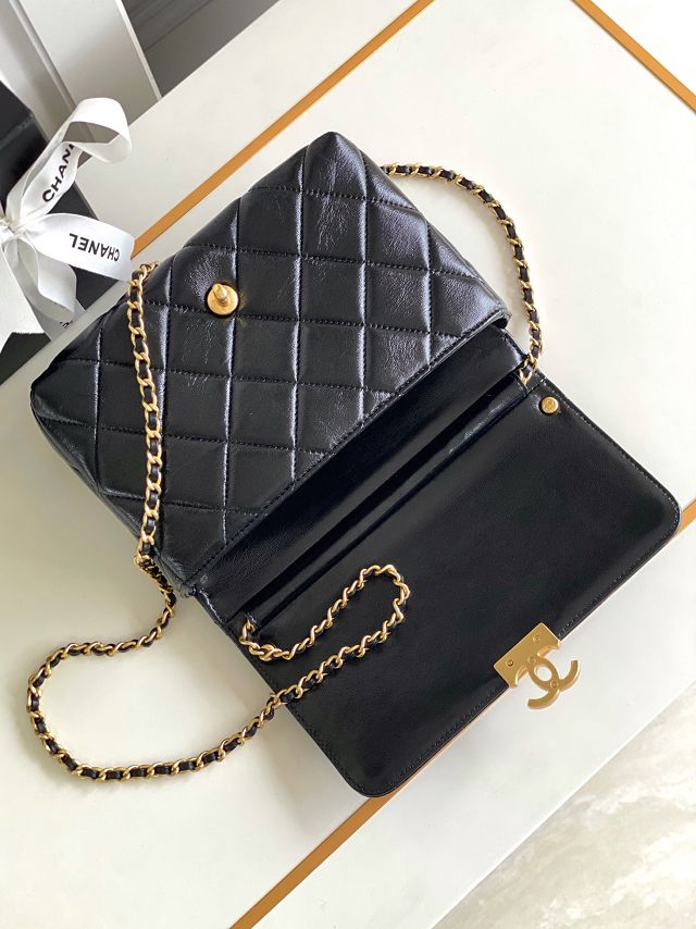 2024 CC original lambskin small flap bag AS4986 black