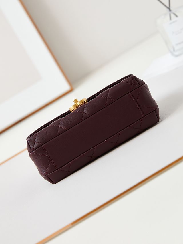 2024 CC original lambskin small flap bag AS4986 bordeaux