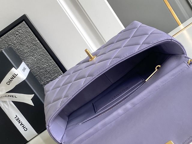 2024 CC original lambskin small flap bag AS4986 light purple